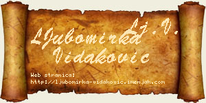 LJubomirka Vidaković vizit kartica
